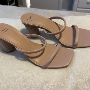 Nude strapless heels